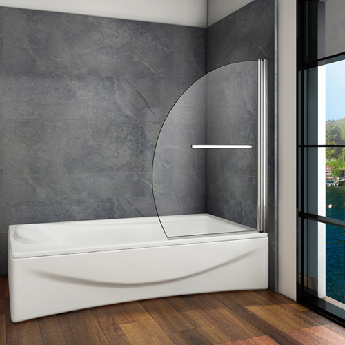 100x150cm Duschabtrennung Duschwand 8mm NANO GLAS Badewannenaufs - zum Schließen ins Bild klicken