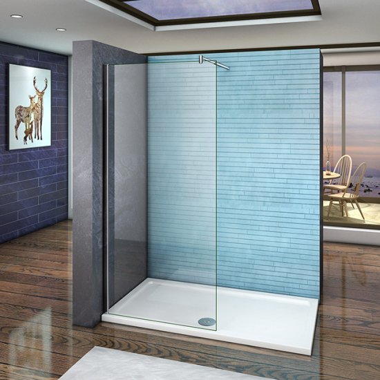 Walk in Dusche Duschwand 110x200cm Duschabtrennung Echtglas 8mm NANO Glas Duschkabine - zum Schließen ins Bild klicken