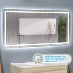LED Spiegel 160x80 cm Wandschalter BESCHLAGFREI Spiegel mit Beleuchtung Lichtspiegel Wandspiegel