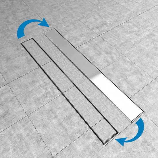 Edelstahl Duschrinne Bodenablauf Abflussrinne Duschkabine Befliesbar Dusch 120cm - zum Schließen ins Bild klicken