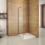 Neu Walk in 5mm Duschabtrennung Duschwand Echtglas Dusche Seitenwand 76.8cm x190cm