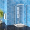 H.185cm 80x80/90x90cm Viertelkreis Runddusche Duschkabine Duschabtrennung Dusche