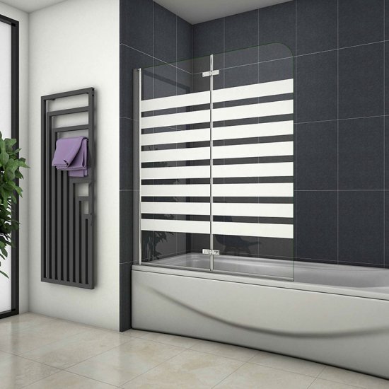 120x140cm Badewanne Aufsatz Faltwand Duschwand 6mm ESG Glas Duschwand - zum Schließen ins Bild klicken