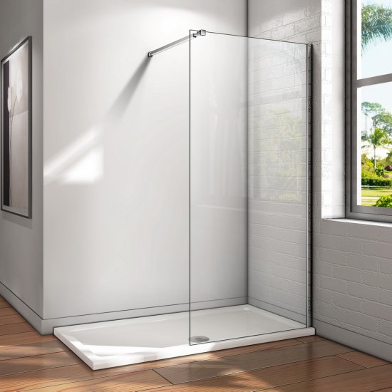 90x200cm Walk in Dusche Duschwand Duschabtrennung 0Echtglas 10mm NANO Glas Duschkabine - zum Schließen ins Bild klicken