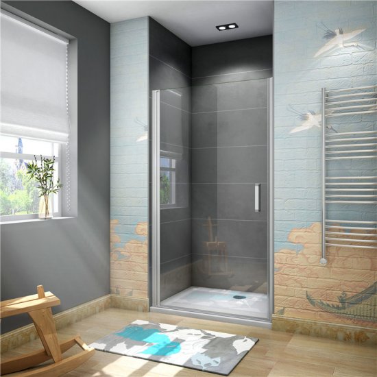 100x185cm Duschkabine Duschabtrennung Drehtür Nischentür ESG Glas Dusche - zum Schließen ins Bild klicken