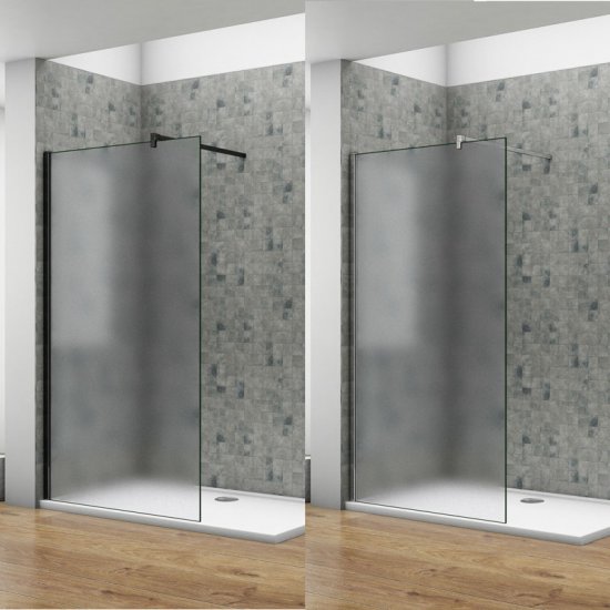 70-140x200cm begehbare Dusche Walk in Duschabtrennung Duschwand 10mm NANO Milchglas mit Glasschutzfolie - zum Schließen ins Bild klicken