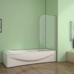 80x140cm Badewannenaufsatz Duschabtrennung Duschwand Badewannenfaltwand ESG Glas