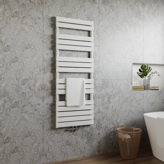 Paneel Badheizkörper Handtuchwärmer Mittelanschluss, 160×60cm, Weiss - zum Schließen ins Bild klicken