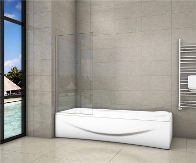 Badewannenaufsatz Faltwand Duschabtrennung Duschwand für Badewanne Glas 6mm ESG