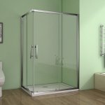 Duschkabine Duschabtrennung Schiebetür ESG Glas Dusche Eckeinstieg 120x80x185cm