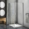 2xduschtür| 70-100x185cm Duschkabine Duschabtrennung Eckeinstieg Schwingtür Drehtür ESG Glas Dusche