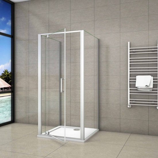 Pendeltür Schwingtür U-kabine B.80/90/100cm x H.185cm U-FORM Duschdrehtür Duschabtrennung - zum Schließen ins Bild klicken