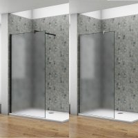 70-140x200cm begehbare Dusche Walk in Duschabtrennung Duschwand 10mm NANO Milchglas mit Glasschutzfolie