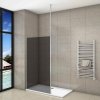 Duschkabine B.80-140x200cm Duschwand mit Deckenstrebe Walk in Duschtrennwand 8mm NANO-Glas mit Glasschutzfolie