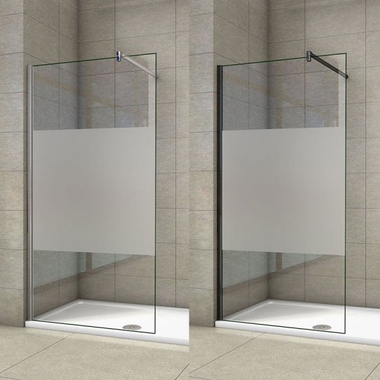 70-140x200cm Walk in Duschabtrennung satinierte Duschwand 10mm NANO Glas mit Glasschutzfolie dusche - zum Schließen ins Bild klicken