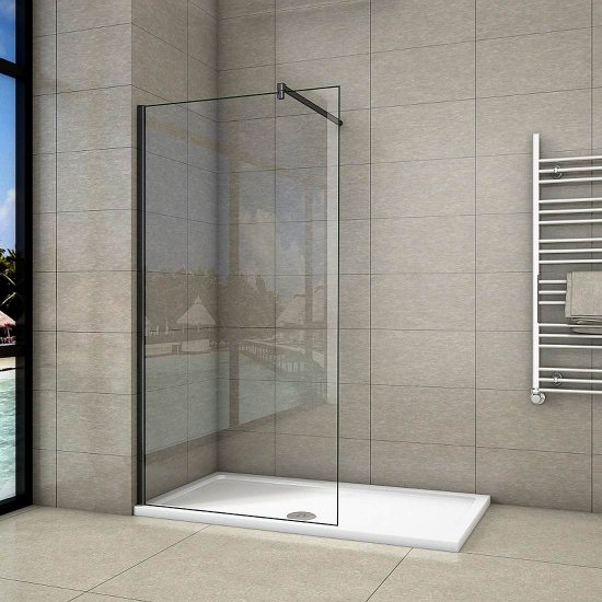Walk in Duschabtrennung Duschwand 8mm NANO Glas 30-160x200cm schwarz - zum Schließen ins Bild klicken