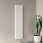 Flachheizkörper Heizkörper Flachrohr, Vertikal 1800×450mm, Doppellagig Weiß