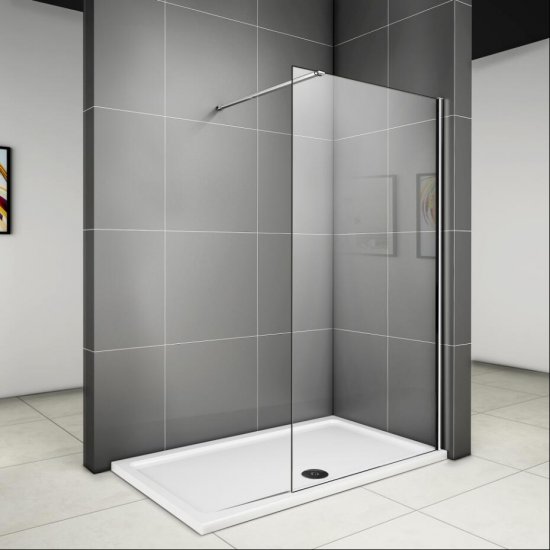 70x200cm Walk in Dusche Duschwand Duschabtrennung Echtglas 8mm NANO Glas Duschkabine - zum Schließen ins Bild klicken