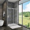 140x195cm Duschabtrennung Schiebetür Duschkabine 8mm NANO GLAS Ohne Duschtasse