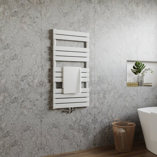 Paneel Badheizkörper Handtuchwärmer Mittelanschluss, 120×60cm, Weiss - zum Schließen ins Bild klicken
