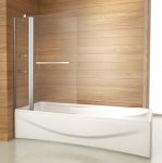 100x140cm Badewanne Aufsatz 2 tlg. Faltwand Duschwand Drehen duschabtrennung