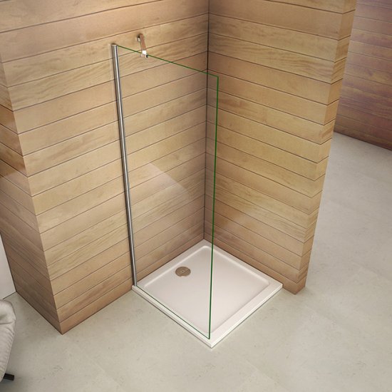 Walk in Dusche Duschwand 100x200cm Duschabtrennung Echtglas 8mm NANO Glas Duschkabine - zum Schließen ins Bild klicken