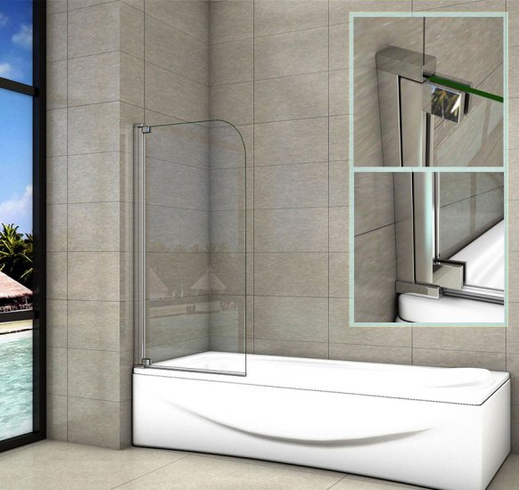 80x140cm 8mm NANO Sicherheitsglas Badewanne Drehen Duschwand Badewannenaufsatz 180 Grad - zum Schließen ins Bild klicken
