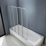 120X140cm 5-teilig Badewannenfaltwand Faltwand Duschabtrennung Badewannenaufsatz Duschwände
