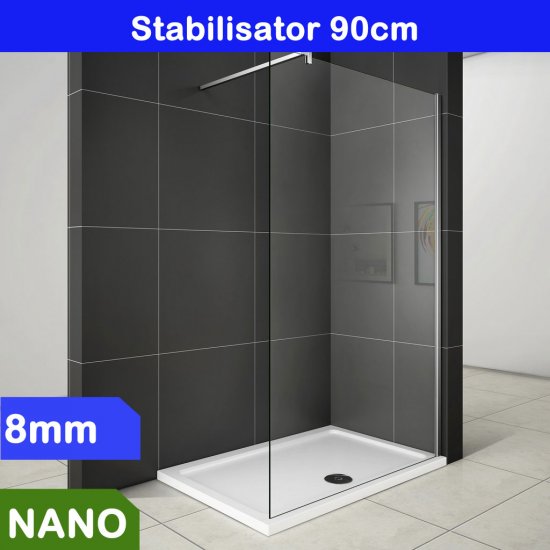 Walk in Duschabtrennung 8mm Glas 110x200cm + Duschtasse 160x80 - zum Schließen ins Bild klicken