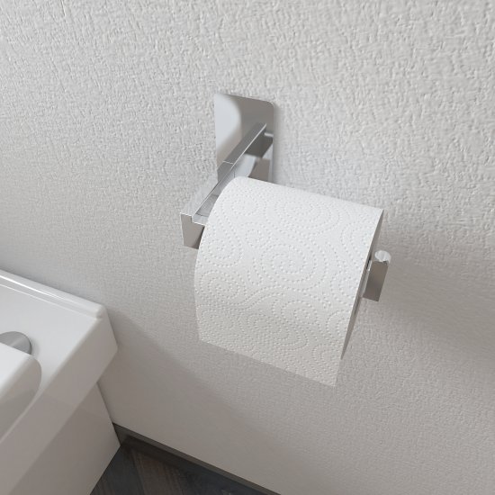Toilettenpapierhalter Gebürstet Edelstahl ohne Bohren kleben Bad/Küche - zum Schließen ins Bild klicken