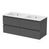 Badmöbel Set 120 cm Waschbecken mit Unterschrank anthrazit