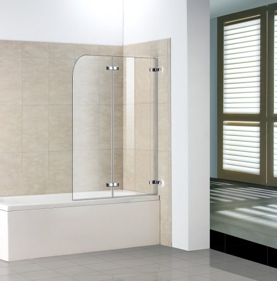 110x140cm Badewanne 2 tlg. Faltwand Duschwand duschabtrennung - zum Schließen ins Bild klicken