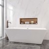 Freistehende Badewanne 170x80xH.58cm weiße Acrylwanne inkl. Ab-/Überlauf