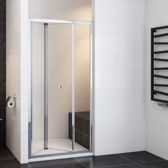 100x185cm Duschkabinen Klapptür 5mm ESG Glas Nischentür badezimmer glastür dusche Falttür - zum Schließen ins Bild klicken