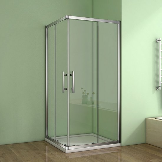 Eckig Duschkabinen Duschabtrennung ESG Glas Dusche Eckeinstieg 70-120cm,6mm Glas - zum Schließen ins Bild klicken