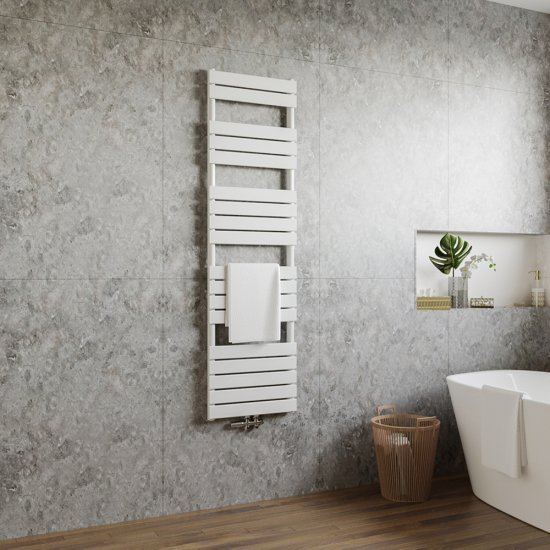 Paneel Badheizkörper Handtuchwärmer Mittelanschluss, 180×50cm, Weiss - zum Schließen ins Bild klicken