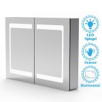 LED Spiegelschrank 80x60cm IR-Schalter Aluminium