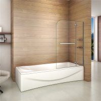 90 x 140 cm duschwand für Badewanne 2 tlg. Faltwand Duschwand duschabtrennung
