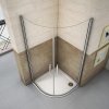 80x80x195cm Duschabtrennung Viertelkreis Runddusche Duschkabine Drehtür Dusche