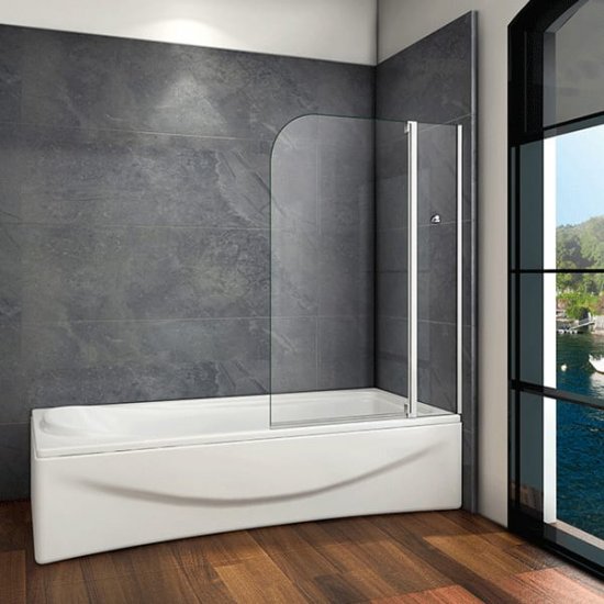 100x140cm Badewanne Drehen Duschwand Duschabtrennung - zum Schließen ins Bild klicken