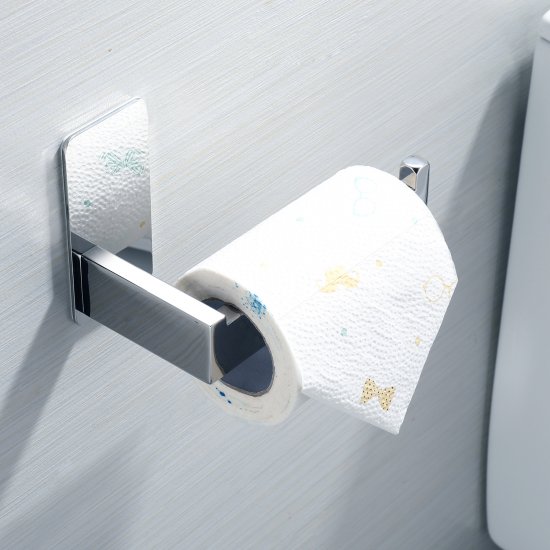 Toilettenpapierhalter Edelstahl ohne Bohren kleben Bad/Küche - zum Schließen ins Bild klicken