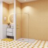 B.80-120cm H.200cm Walk in Duschkabine mit Dusche Glas Regal Badregal 8mm NANO Glas Duschabtrennung Duschwand
