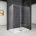 140x90cm Walk in Duschabtrennung 8mm NANO Glas ohne Duschtasse