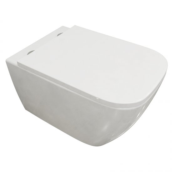 Quadratisch Slim Soft-Close-Sitz Spülrandlos Hänge Wc Toilette - zum Schließen ins Bild klicken
