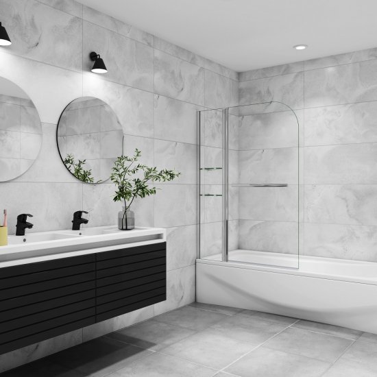 120x140cm Badewanne Aufsatz 2 tlg. Faltwand Duschwand NANO Drehen duschabtrennung - zum Schließen ins Bild klicken