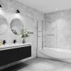 120x140cm Badewanne Aufsatz 2 tlg. Faltwand Duschwand NANO Drehen duschabtrennung