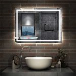 70×50 cm LED Badspiegel Wandschalter Beschlagfrei Kaltweiß[Typ F]