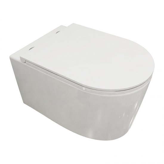 Badezimmer Spülrandlos Hänge Wc Toilette Mit Slim Soft-Close-Sitz - zum Schließen ins Bild klicken