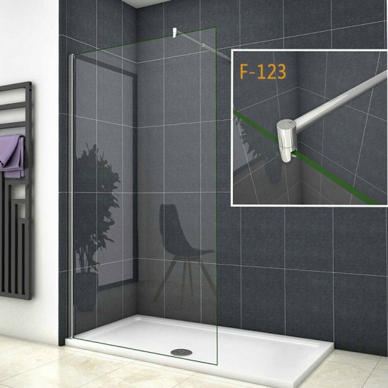 H.200 cm B.30-160cm Walk in Dusche Duschwand Duschabtrennung Echtglas 8mm NANO Glas - zum Schließen ins Bild klicken