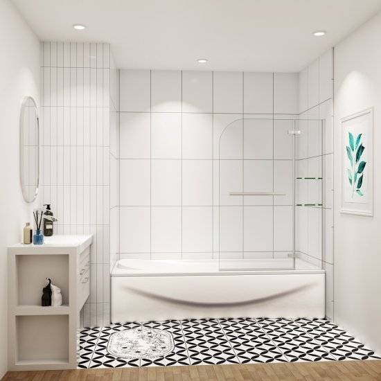 100x140 cm Badewanne 2 tlg. Faltwand Duschwand duschabtrennung - zum Schließen ins Bild klicken